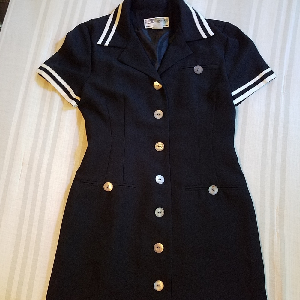 Vintage Navy Nautical Dress, 4/6